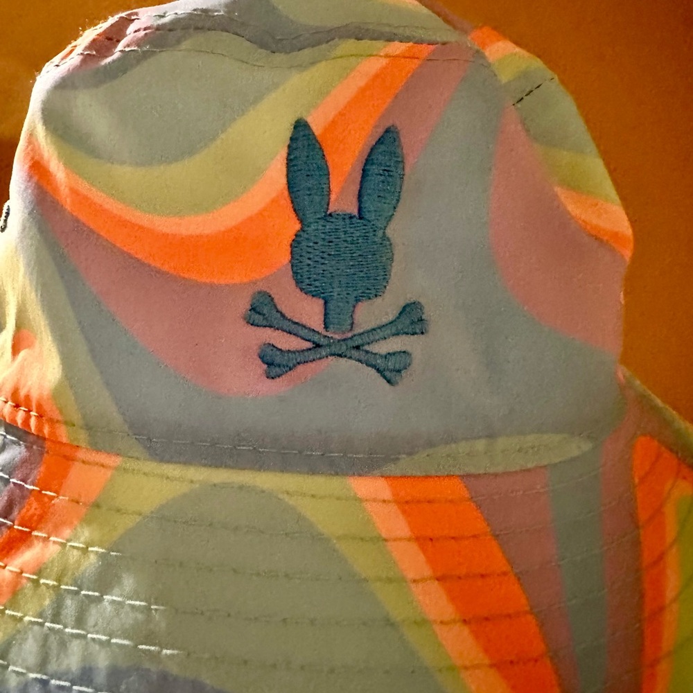 Colorful Bucket Hat with Pyscho Bunny Embroidered Logo - Picture 6 of 8